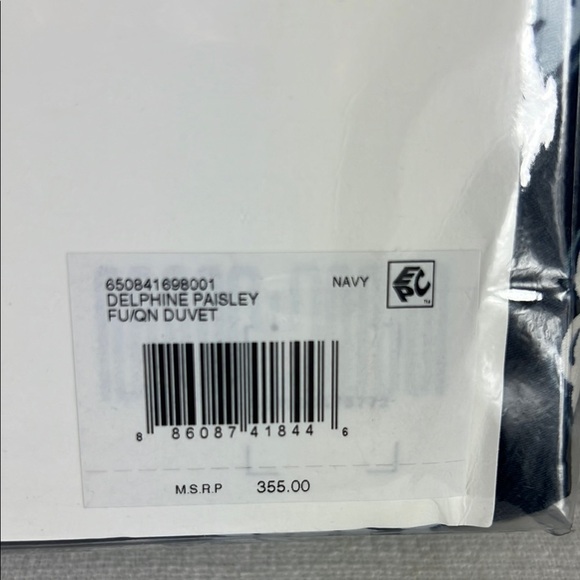 Ralph Lauren Delphone Paisley Duvet Cover Full Queen Navy Blue 100% Cotton NEW - Picture 7 of 8